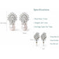 Rose Gold CZ Leaf Earrings with Pearl Drop for Women