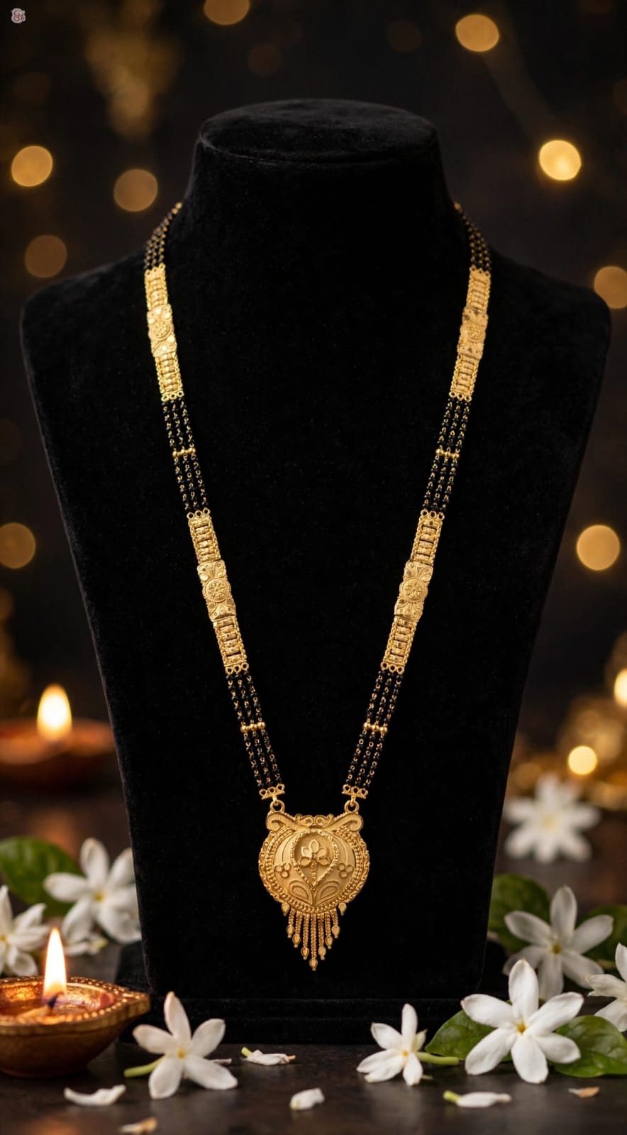 1 Gram Gold Plated Induri Ganthan Mini Mangalsutra | १ ग्रॅम इंदुरी गंठन मिनी मंगळसूत्र