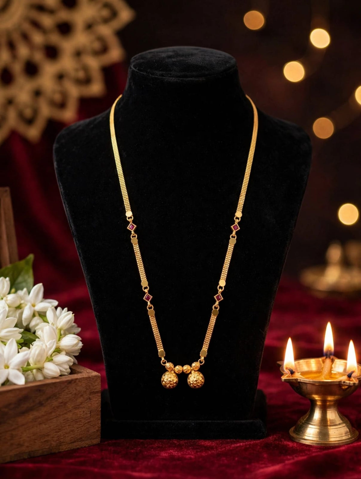 1 Gram Gold Plated Mini Mangalsutra for Women | १ ग्रॅम सोन्याचे मिनी मंगळसूत्र