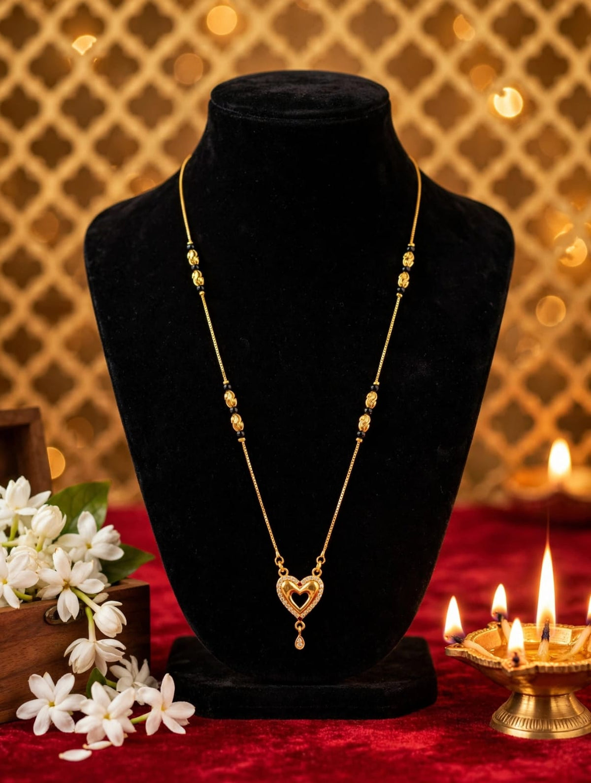 1 Gram Gold Plated Mini Mangalsutra for Women | १ ग्रॅम सोन्याचे मिनी मंगळसूत्र