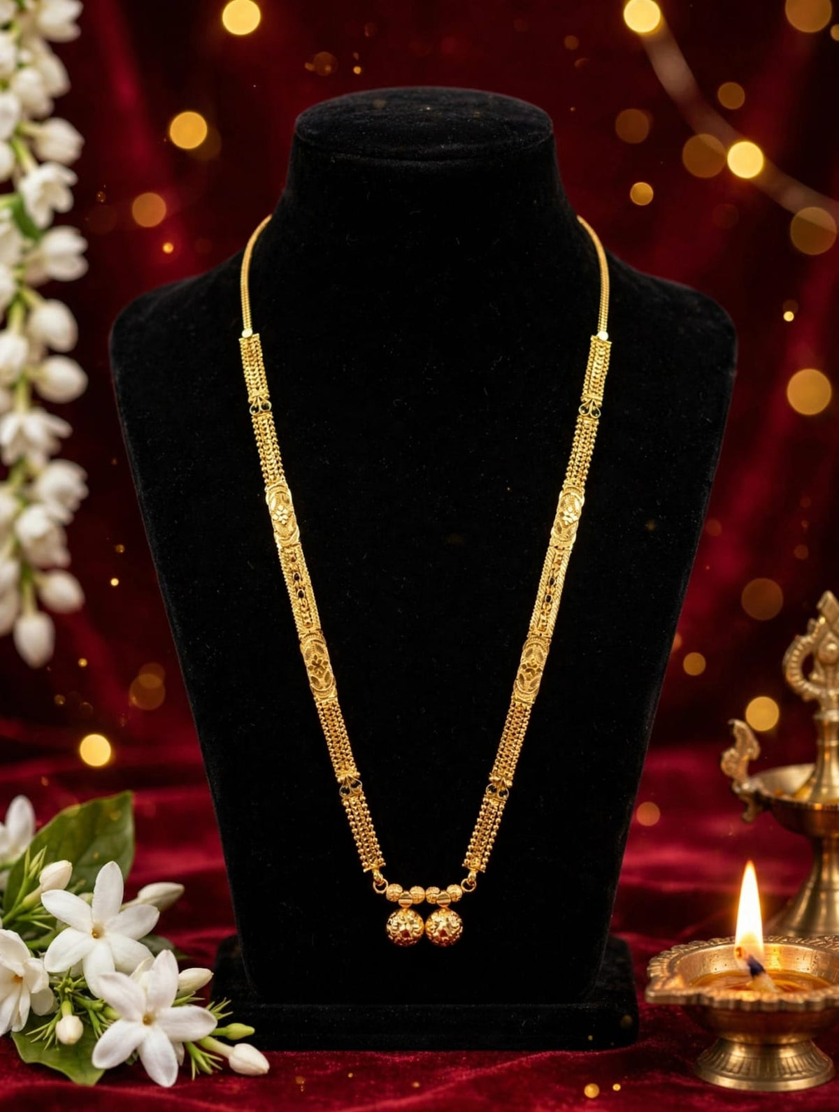 1 Gram Gold Plated Mini Mangalsutra for Women | १ ग्रॅम सोन्याचे मिनी मंगळसूत्र