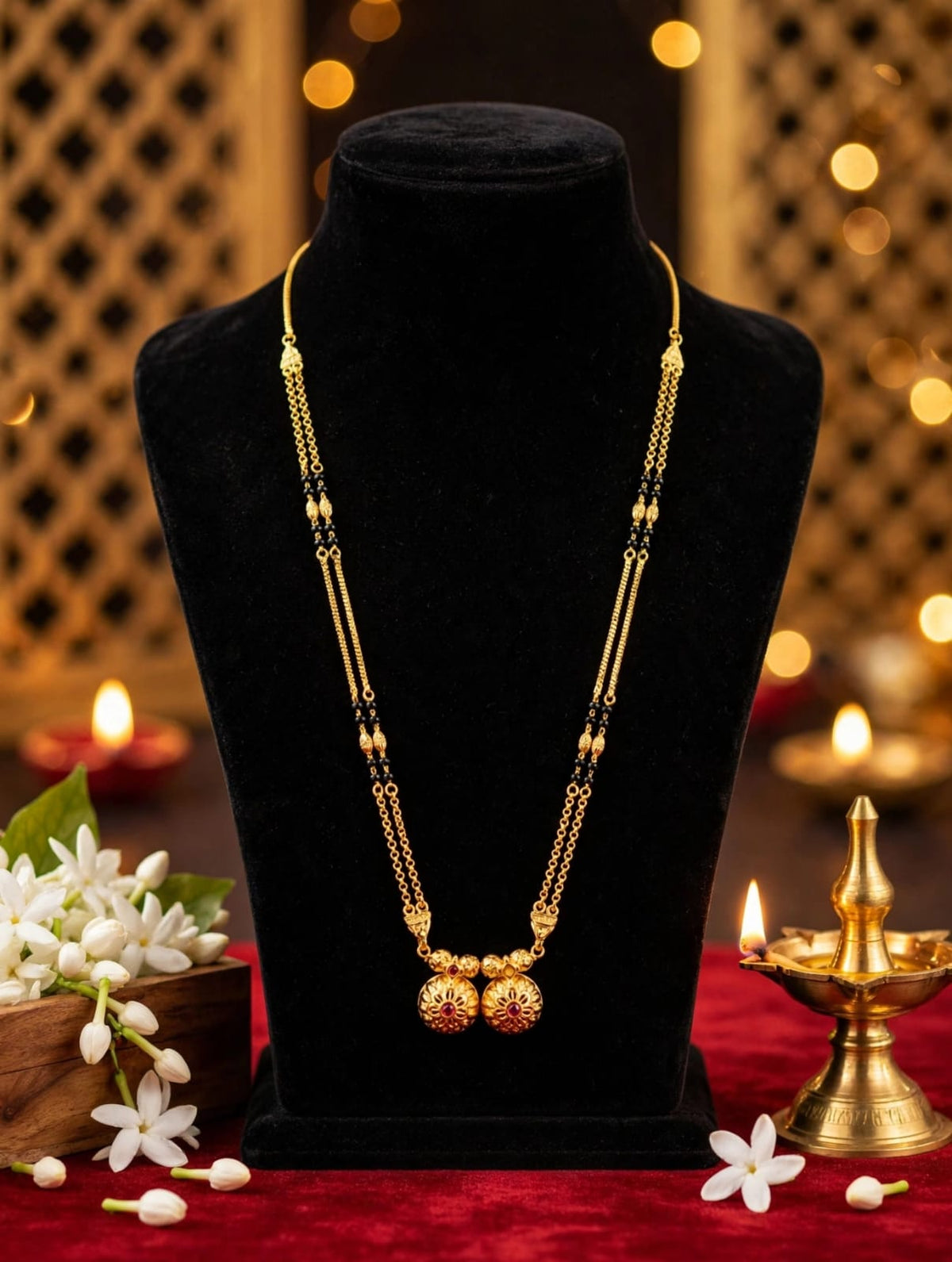 1 Gram Gold Plated Mini Mangalsutra for Women | १ ग्रॅम सोन्याचे मिनी मंगळसूत्र