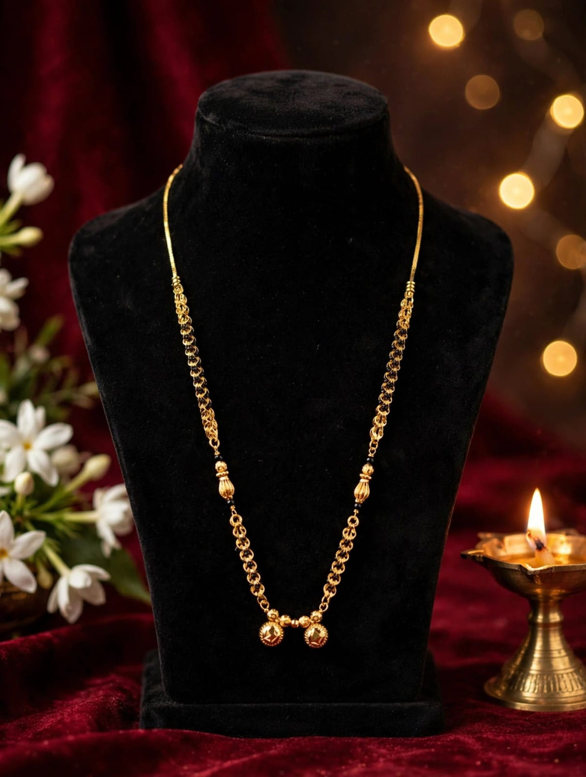 1 Gram Gold Plated Mini Mangalsutra for Women | १ ग्रॅम सोन्याचे मिनी मंगळसूत्र