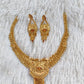 1 Gram Gold Plated Royal Necklace Set with Earrings