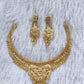 1 Gram Gold Plated Royal Necklace Set with Earrings