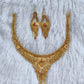 1 Gram Gold Plated Royal Necklace Set with Earrings