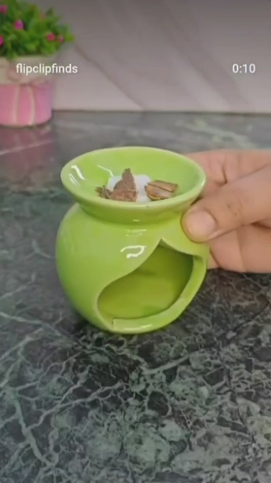 Traditional Ceramic Essential Oil Burner & Diya)
