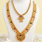 Traditional Gold-Plated Long & Short Necklace Combo Set | South Indian Saaj Jewelry Set