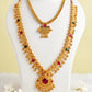 Traditional Gold-Plated Long & Short Necklace Combo Set | South Indian Saaj Jewelry Set