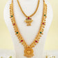 Traditional Gold-Plated Long & Short Necklace Combo Set | South Indian Saaj Jewelry Set
