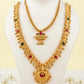 Traditional Gold-Plated Long & Short Necklace Combo Set | South Indian Saaj Jewelry Set