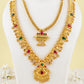 Traditional Gold-Plated Long & Short Necklace Combo Set | South Indian Saaj Jewelry Set